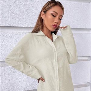 Gauzy Beige button down